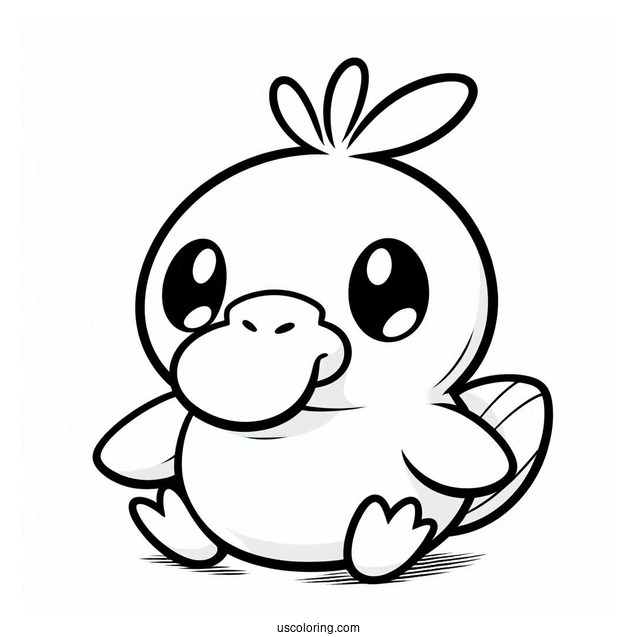 Cute Chibi Psyduck Coloring Page