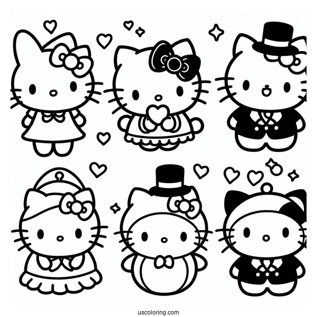 Purin, Hello Kitty, Kuromi, Badte Maru, Tuxedo Sam, And Minna No Tabo
