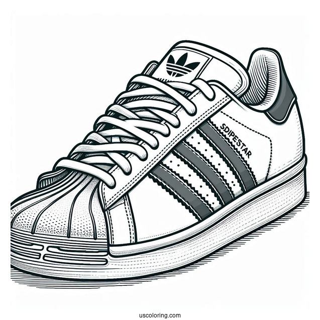 Adidas Superstar Sneaker Coloring Sheet