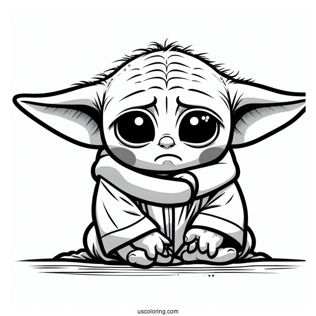 Upset Baby Yoda To Color