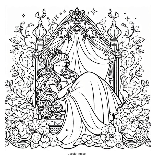 Sleeping Beauty With A Beautiful Dress
