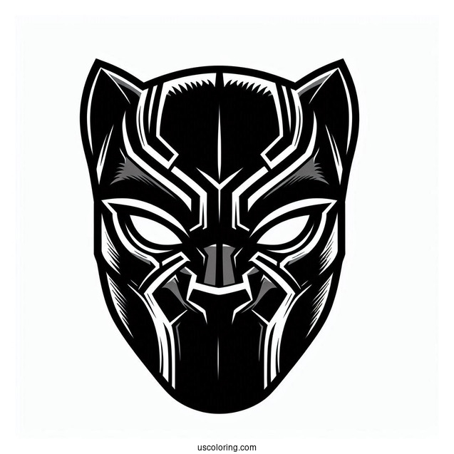 Black Panther Mask Coloring Page
