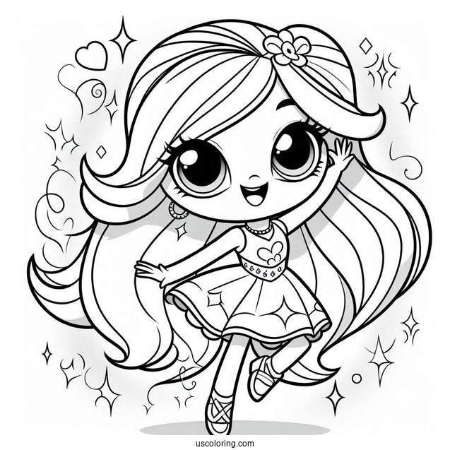 Shimmer And Shine Coloring Page Of Smiling And Dancing For Preschoolers