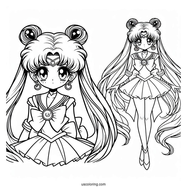 Usagi In Eternal Sailor Moon Costume Coloring In