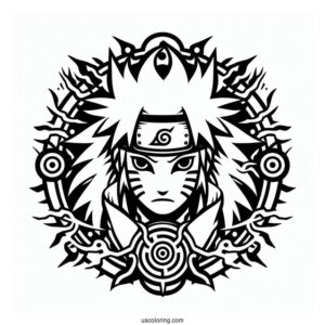 Naruto Coloring Page Of Kurama Chakra Mode