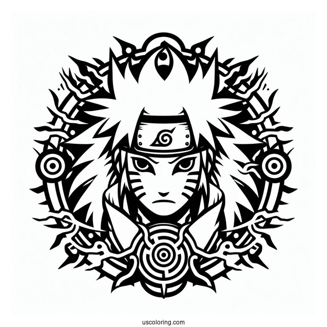 Naruto Coloring Page Of Kurama Chakra Mode