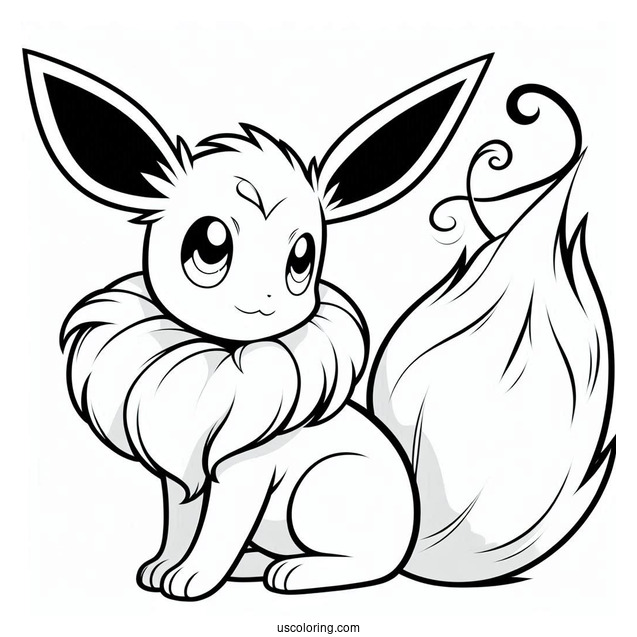 Espeon Eevee Coloring In For Kids