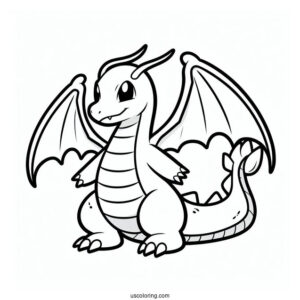 Coloring Page Of Dragonite Pokemon