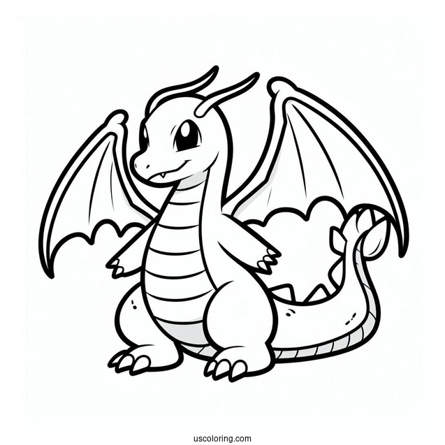 Coloring Page Of Dragonite Pokemon