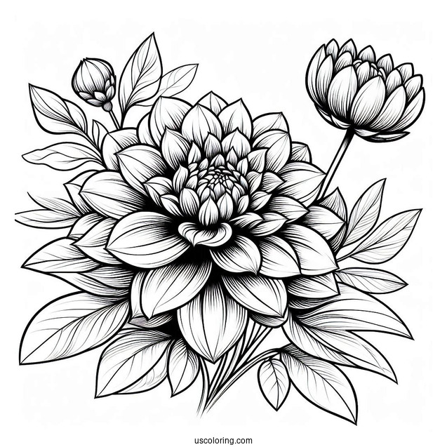 Flower Coloring Pages Of Linda s Baby Dahlia