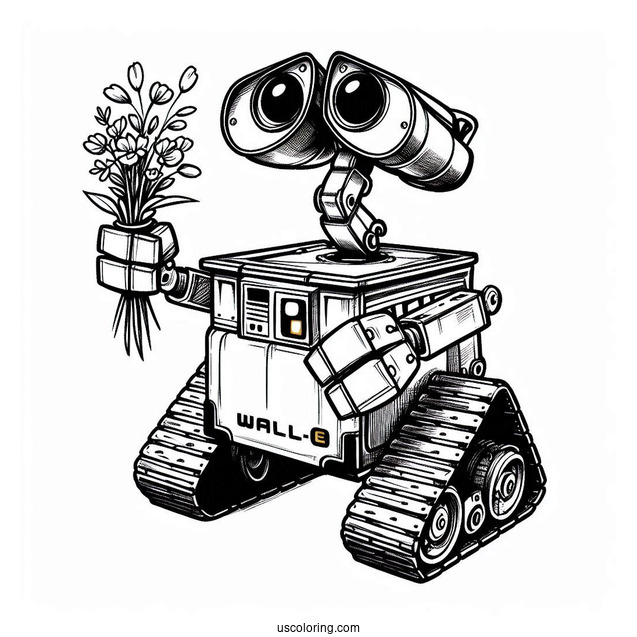 Wall-E And Eve Robot Coloring Page