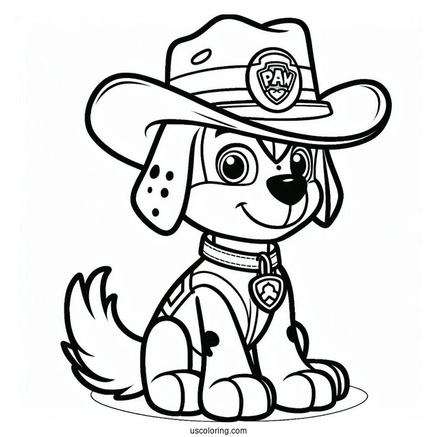 Tracker Wearing Cow Boy Hat To Color