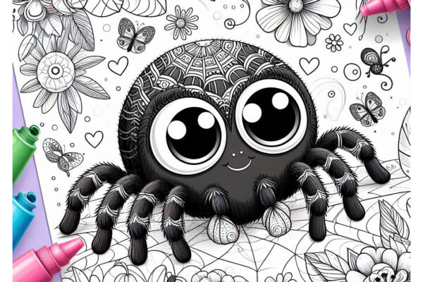 spider coloring pages feature image