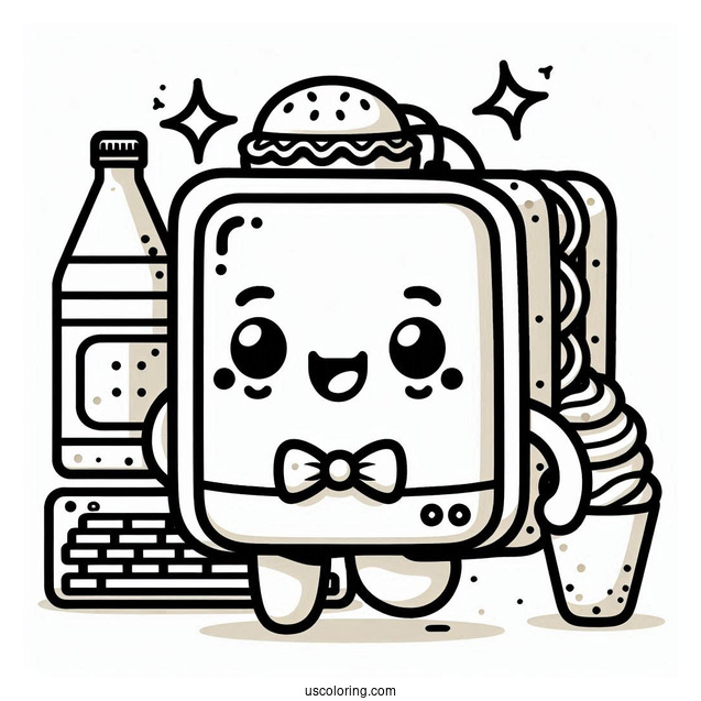 Sprunki Coloring Page Of Kawaii Mr Fun Computer