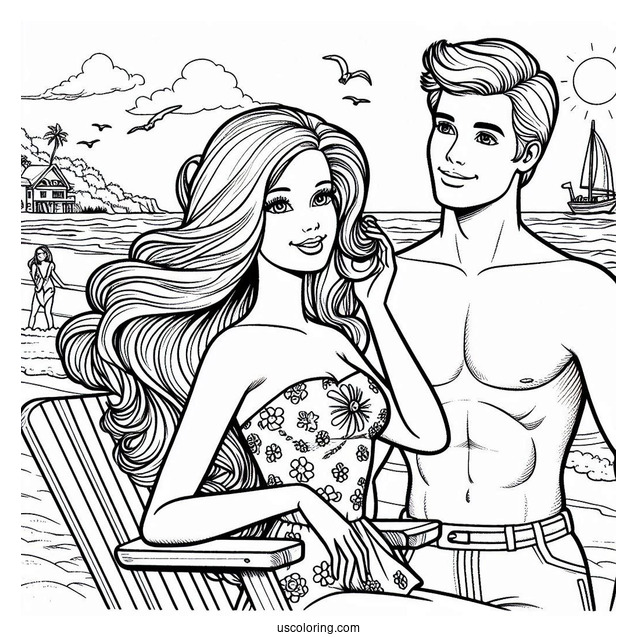Ken And Barbie At The Beach