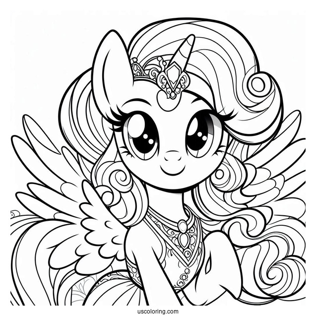 Coloring Sheet of Equestria Girls Principal Celestria