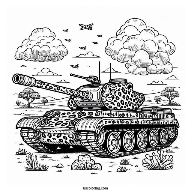 Detailed Coloring Page Of Leopard 2A7A1. German Tankpdf