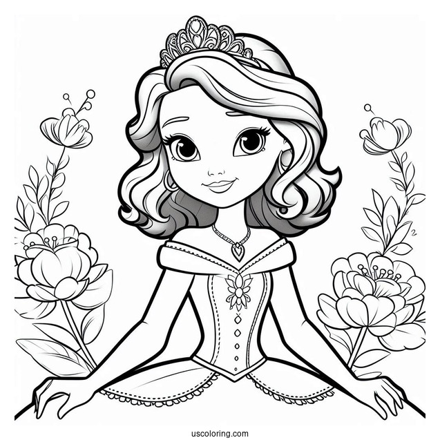 Sofia The First Coloring Page With Princess Amber