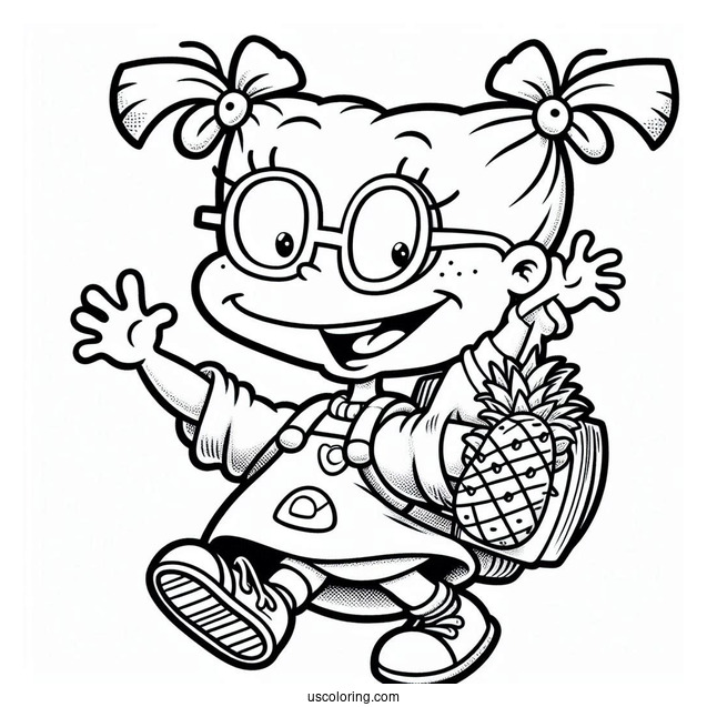 Rugrats Coloring Page Of Happy Angelika Pickles Waving