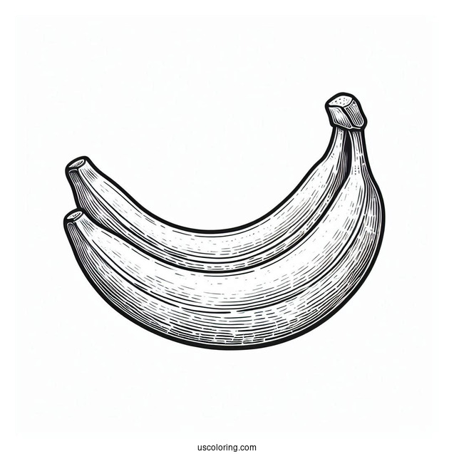 Simple Outline Of Peeled Banana