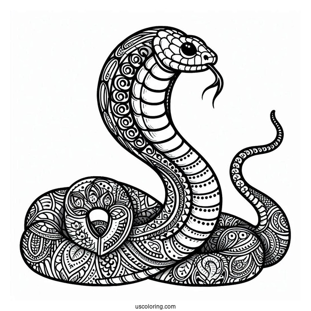 Coloring Sheet Of King Cobra Snake