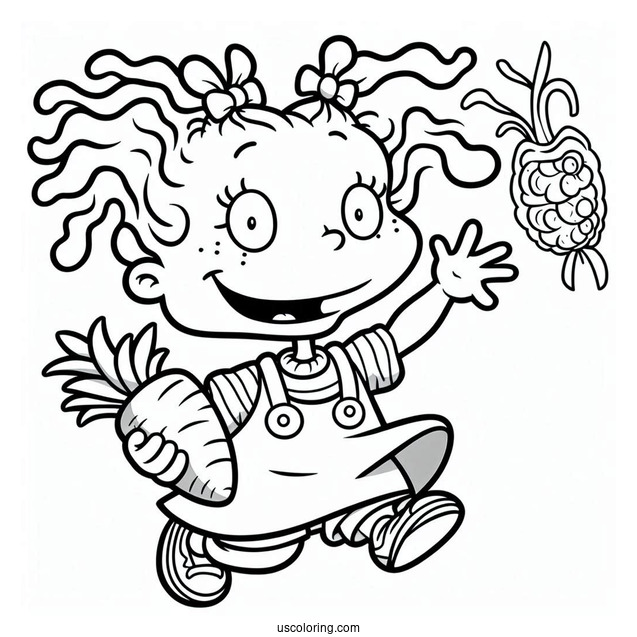 Rugrats Coloring Page Of Happy Angelika Pickles Waving