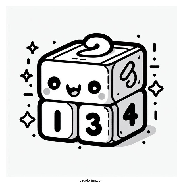 Kawaii Numberblocks Coloring Page 1 For Preschoolers