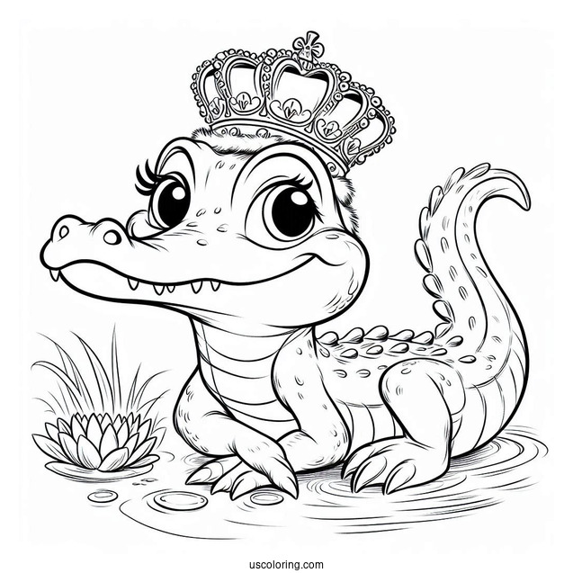 Louis The Alligator Coloring Page