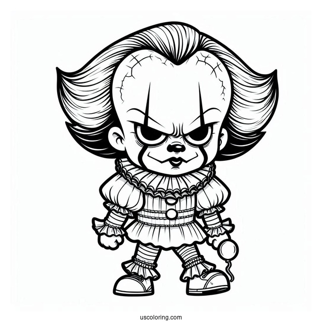 Frightening Chibi Pennywise Coloring Sheet