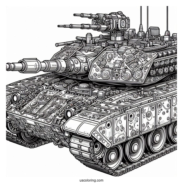 Intricate Merkava Mk4 Israel Tank to Color