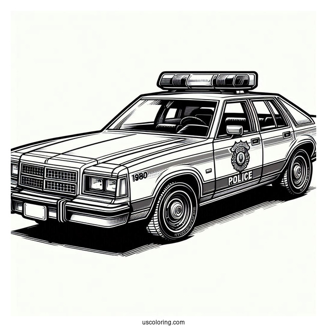 1980s Style Patrol Car To Color
