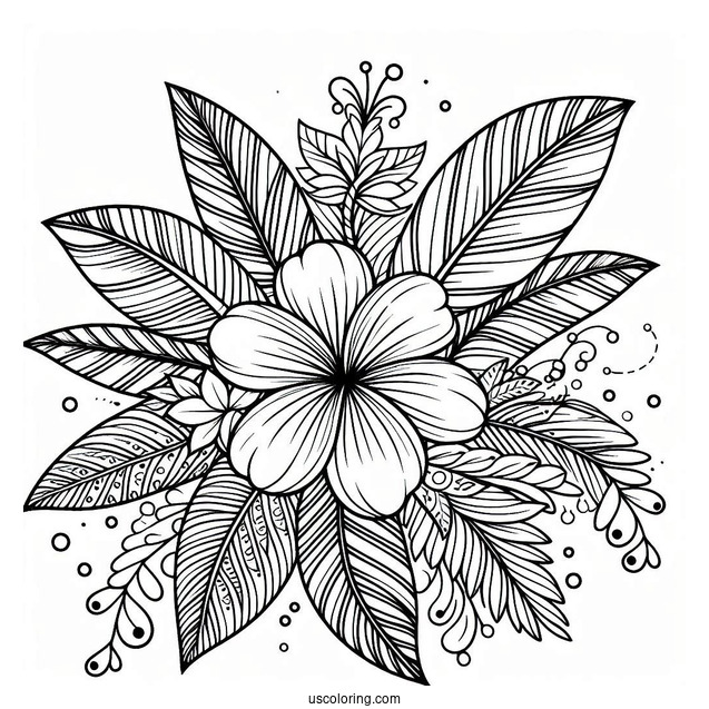 Tropical Flower Mandala Coloring Page