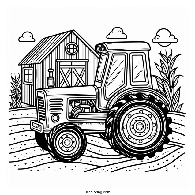 Farm Tractor To Color