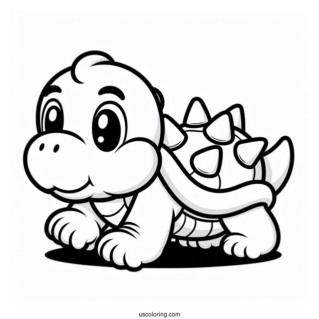 Easy Baby Bowser Coloring Sheet For Kids