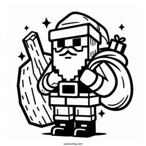 Bad Minecraft Christmas Santa Coloring