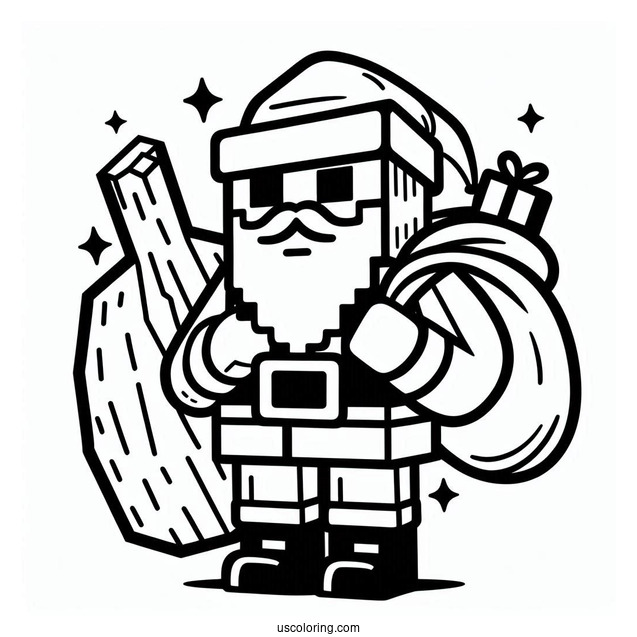 Bad Minecraft Christmas Santa Coloring