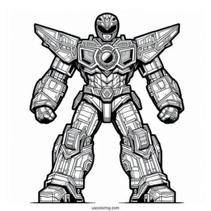 Detailed Power Rangers Megazord Coloring Sheet