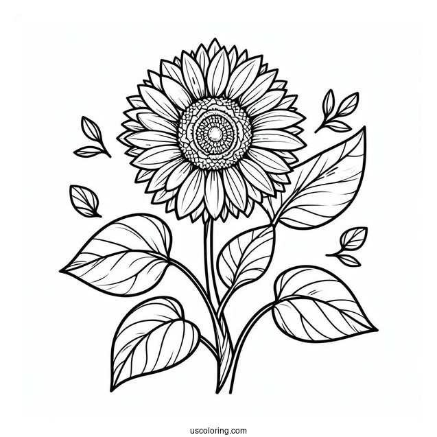 Joyous Sunflower Coloring Sheet