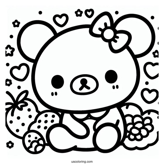 Sanrio Coloring Pages Of Rilakkuma Outline