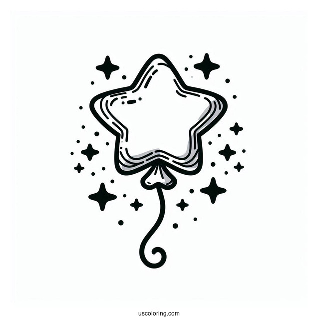 Star Shaped Balloon Coloring Page