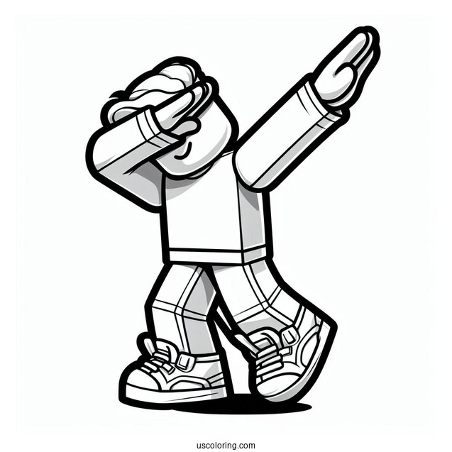 Dabbing Roblox Guy Coloring Page For Kids