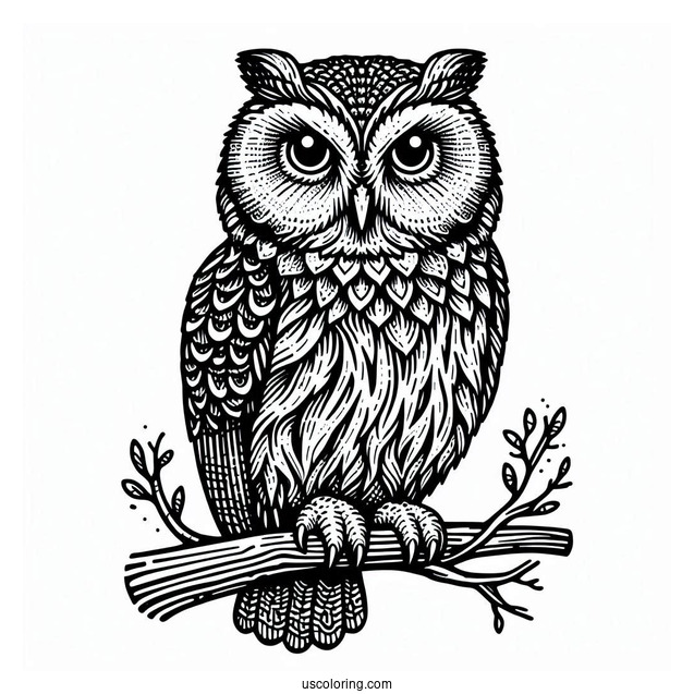 Great Grey Owl To Color