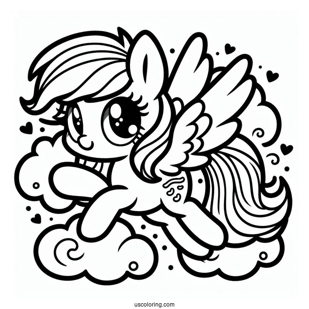 Kawaii Rainbow Dash Coloring In