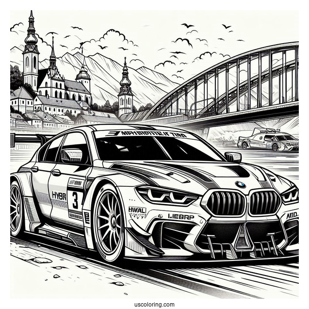 BMW Coloring Page Hybrid V8 GTP Racing