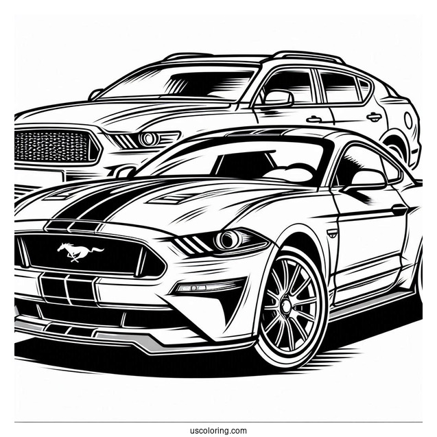 Ford Mustang Coloring Page For Kids