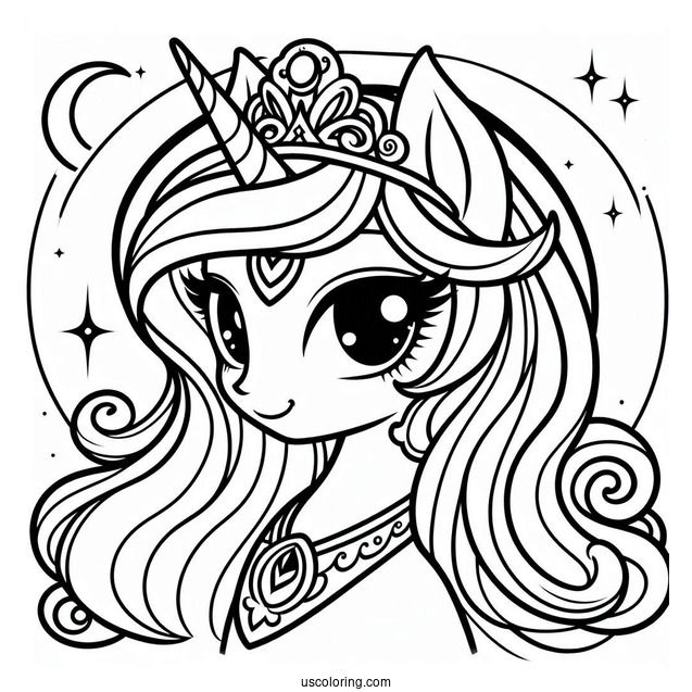 Simple Princess Luna Coloring Page For Kids