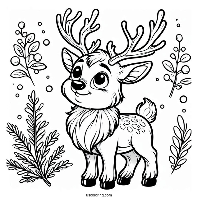 Sven The Reindeer To Color