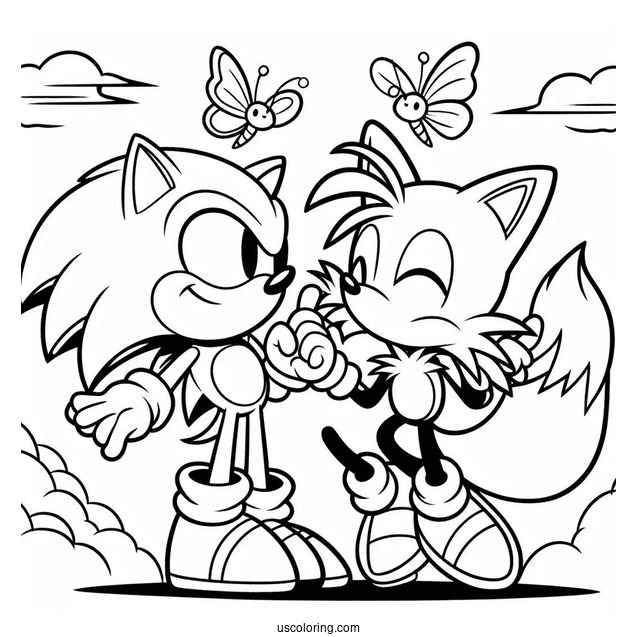 Sonic And Tails Coloring Sheet