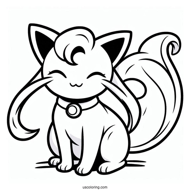 Easy Mega Mew Coloring Page