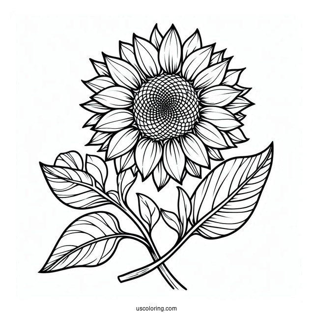 Simple Sunflower To Color